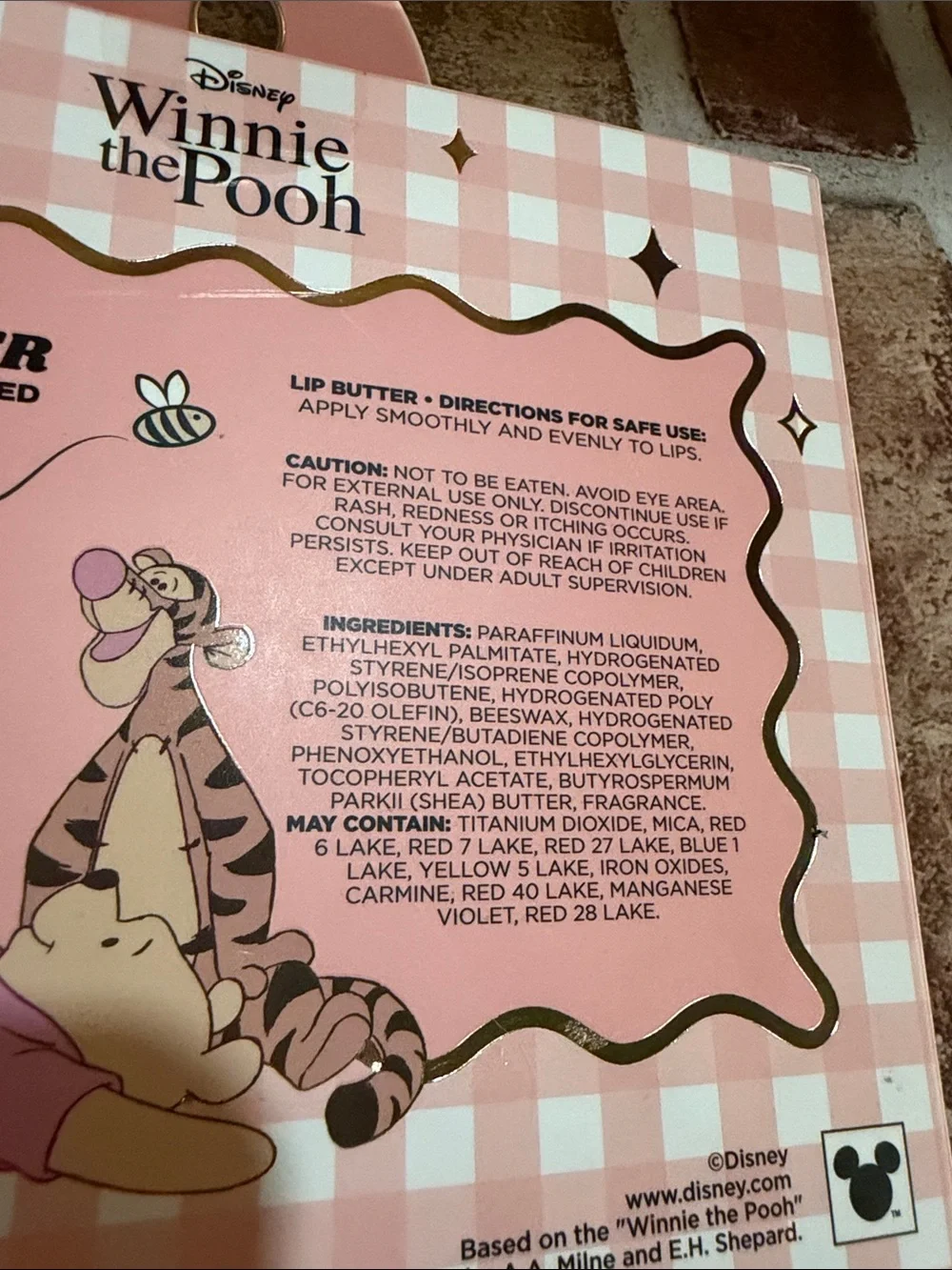 Disney Winnie the Pooh Lip Butter Set - Pink and Gold